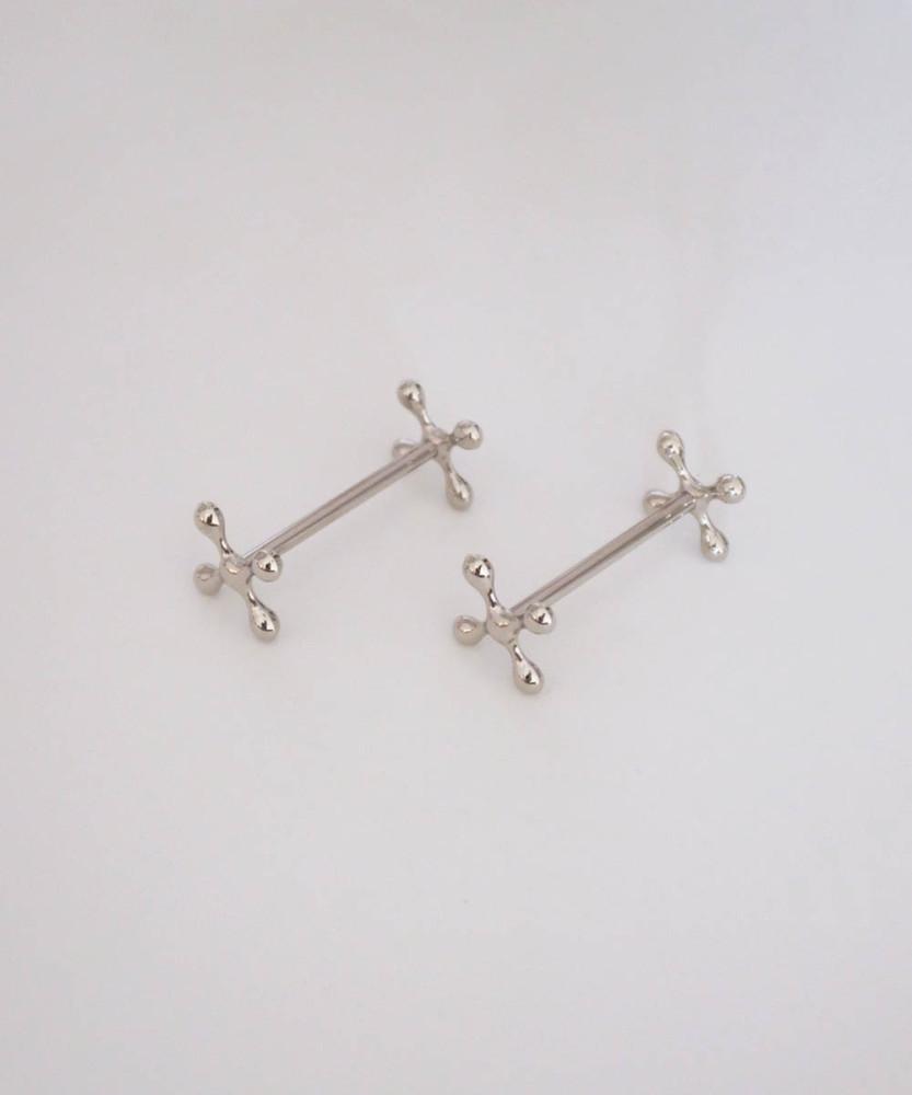 멜로즈샵 스텐 크로스 실버 수저받침대 커트러리 숟가락받침 젓가락받침 덤벨수저받침