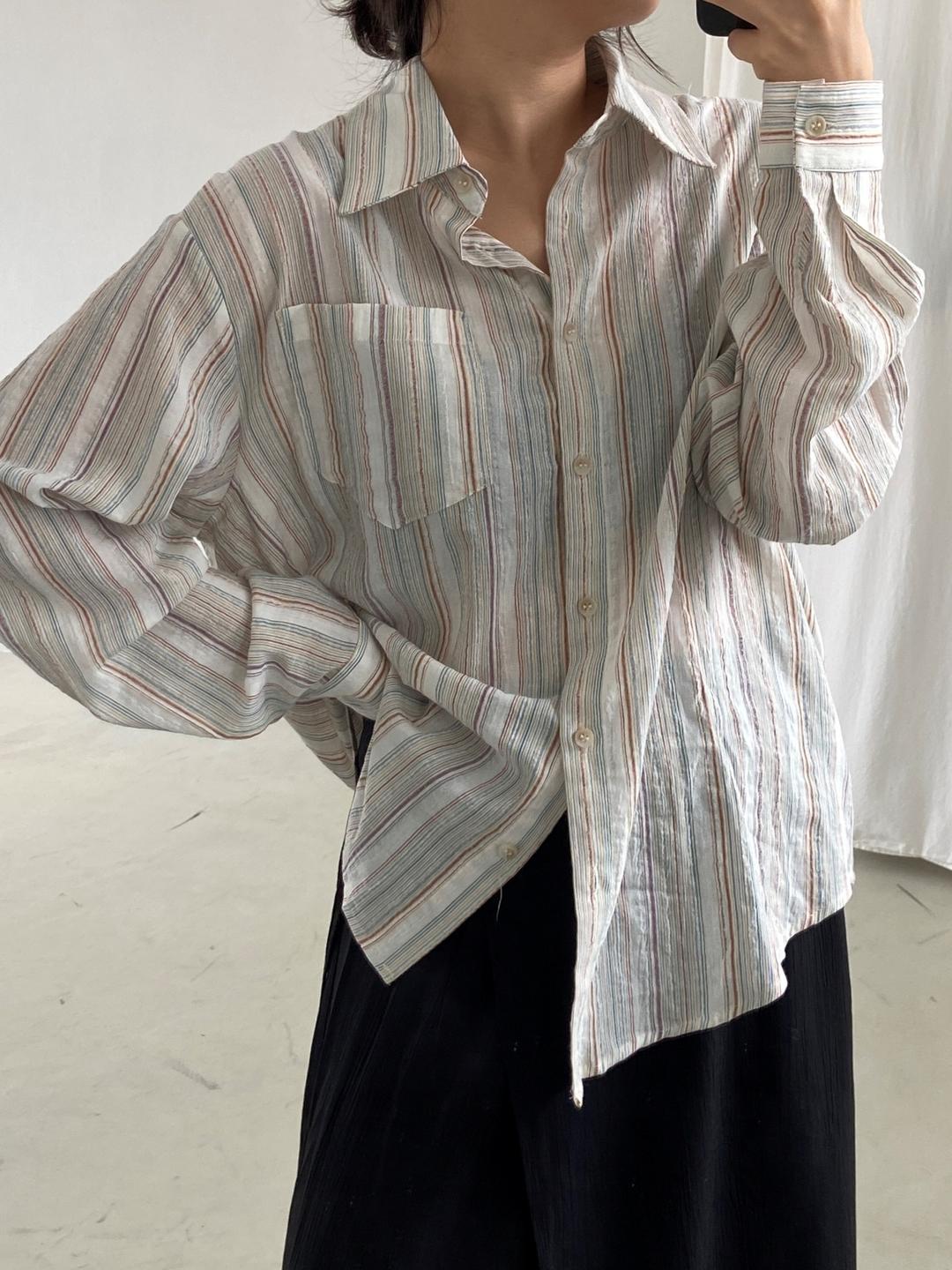 루시 스트라이프 빈티지 셔츠