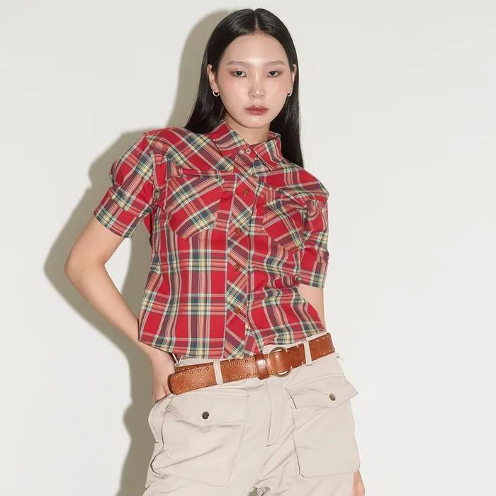 [5차] WESTERN CHECK SHORT SLEEVE SHIRT / red