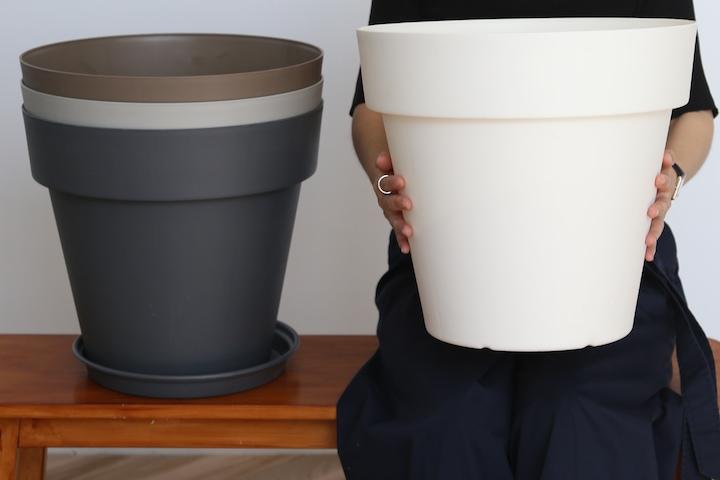 플분 받침 포함 플라스틱 대형화분 HSG 4color