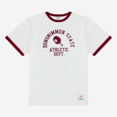 AUTHENTIC TABLE TENNIS CLUB TEE (WHITE/BURGUNDY)