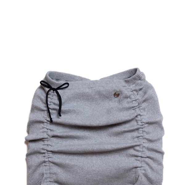 SHIRRING STRING SKIRT GRAY