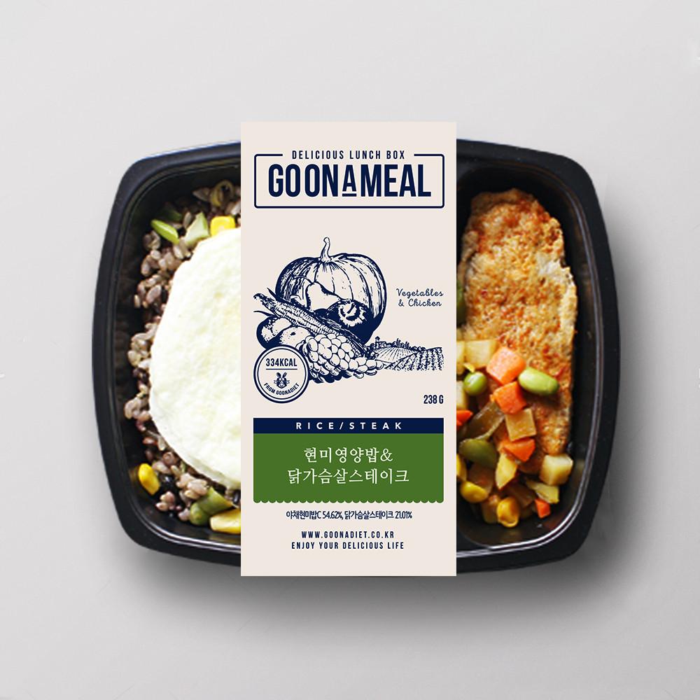 냉동 직장인 건강 고단백 단백질 닭가슴살 식단 도시락 현미영양밥&닭가슴살스테이크 6팩 [원산지:상세설명에 표시]