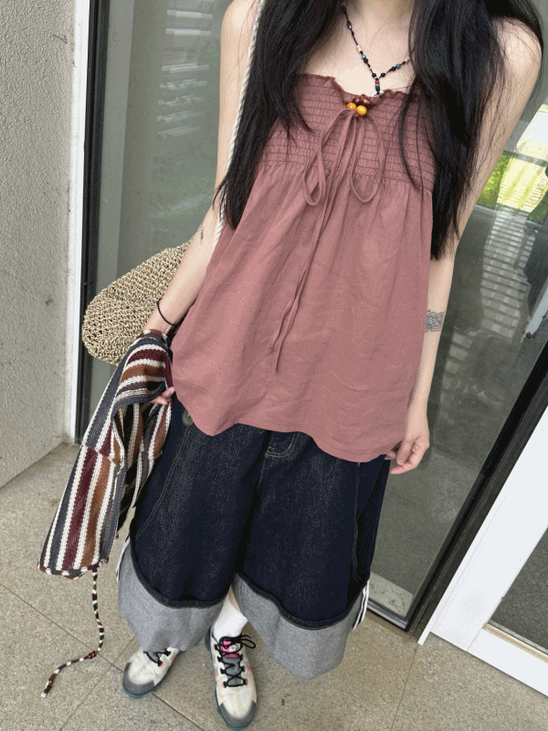 신시 halter top blouse / 홀터 탑 빈티지 히피 블라우스
