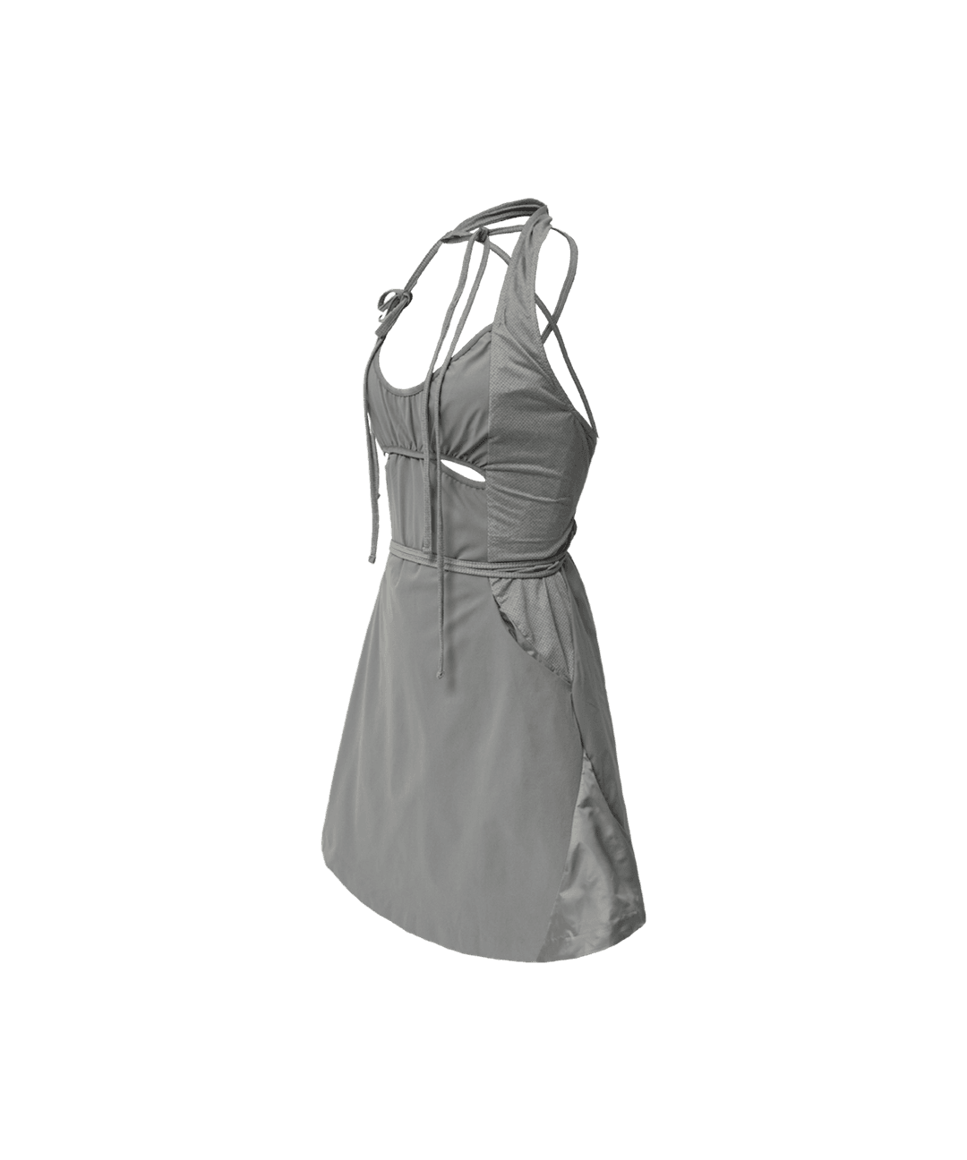 Halter Neck Apron Dress / Grey