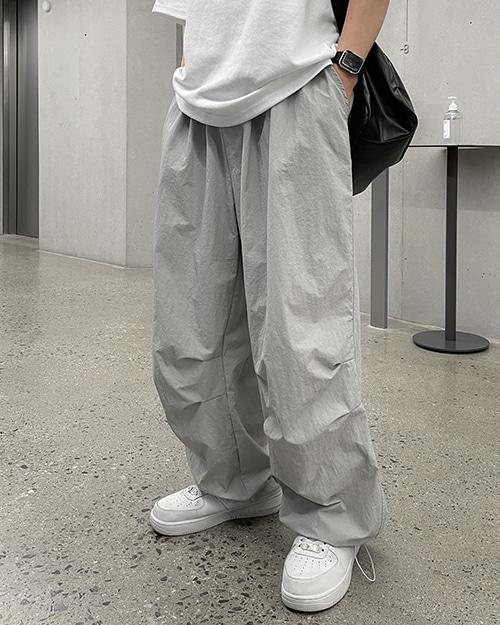 [자체제작] 나일론 핀턱 벌룬 스트링 트레이닝 팬츠 (3 color)