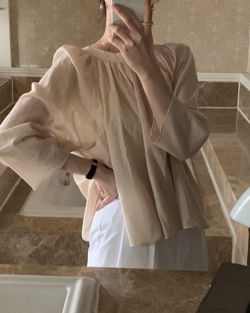 Objet 오브제 엘리스 셔링 블라우스 소라 바배