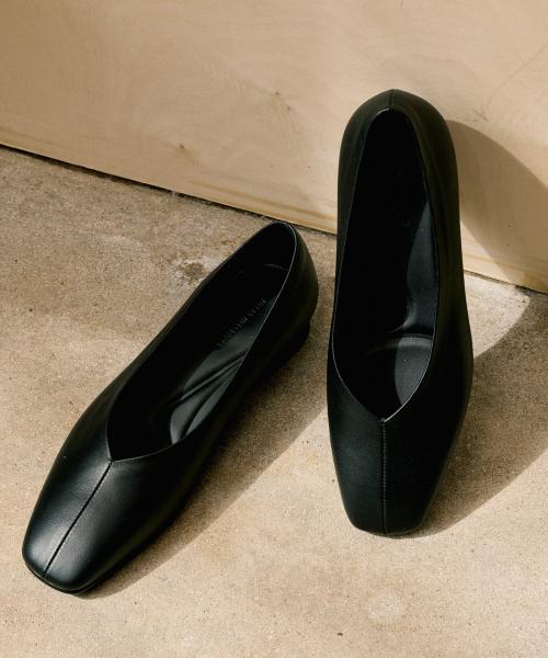 [케이트] 양가죽 스퀘어 토 플랫 슈즈