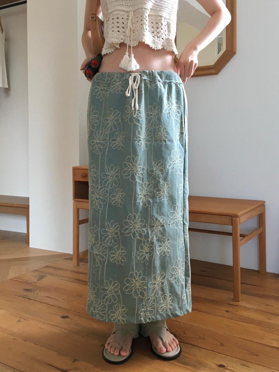 애니웨이썸머 vintage mori skirt