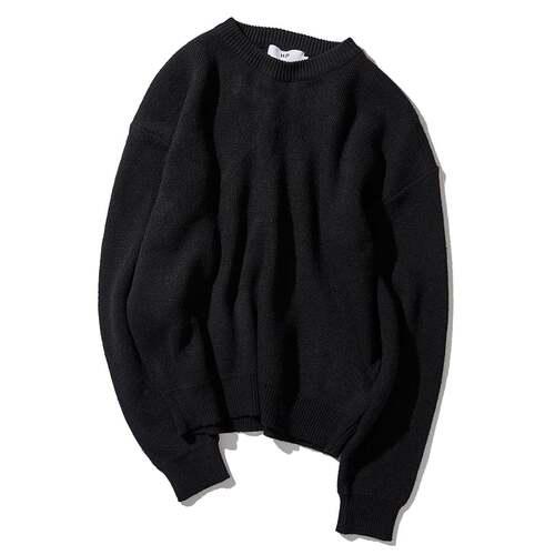 세미오버 울 블렌디드 니트 BLACK