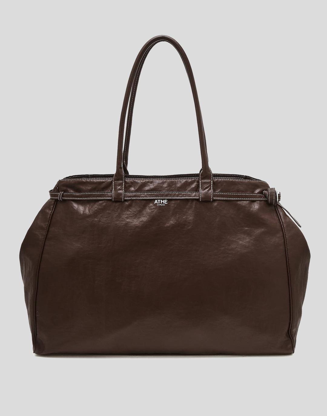 [ATHE GARCON] BROWN DUPE SKIN SHOPPER BAG