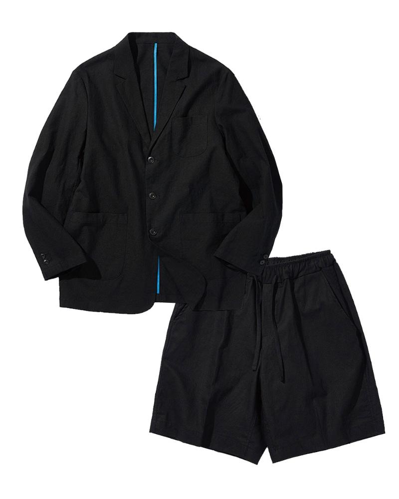 소소 린넨 하프 팬츠 셋업 (BLACK)