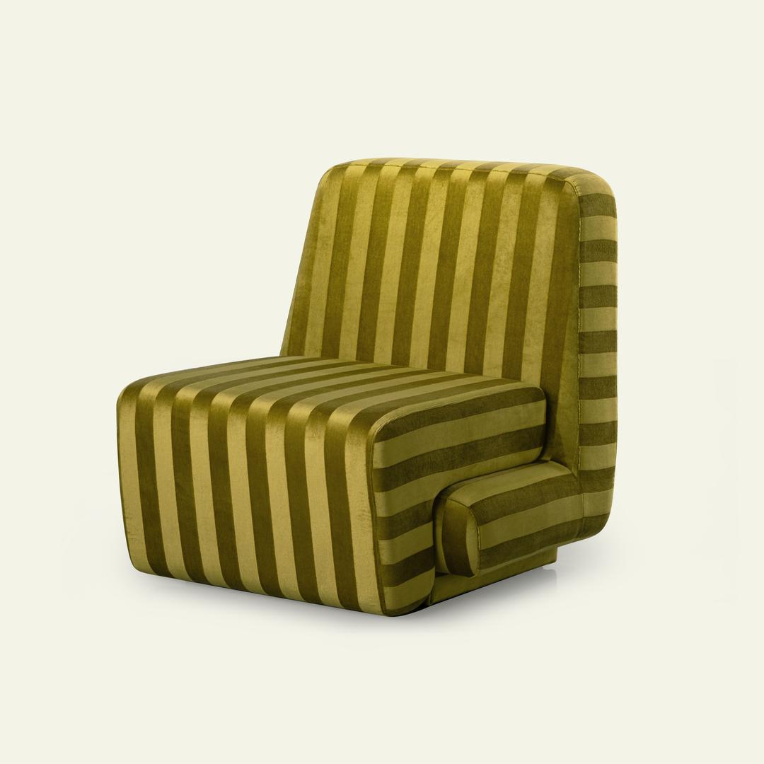 NUGU EASY CHAIR_OLIVE STRIPE