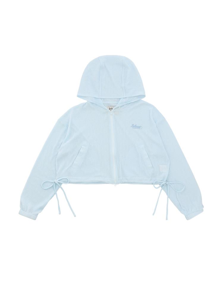 쉬어 플리츠 후디 점퍼 [SKY BLUE]