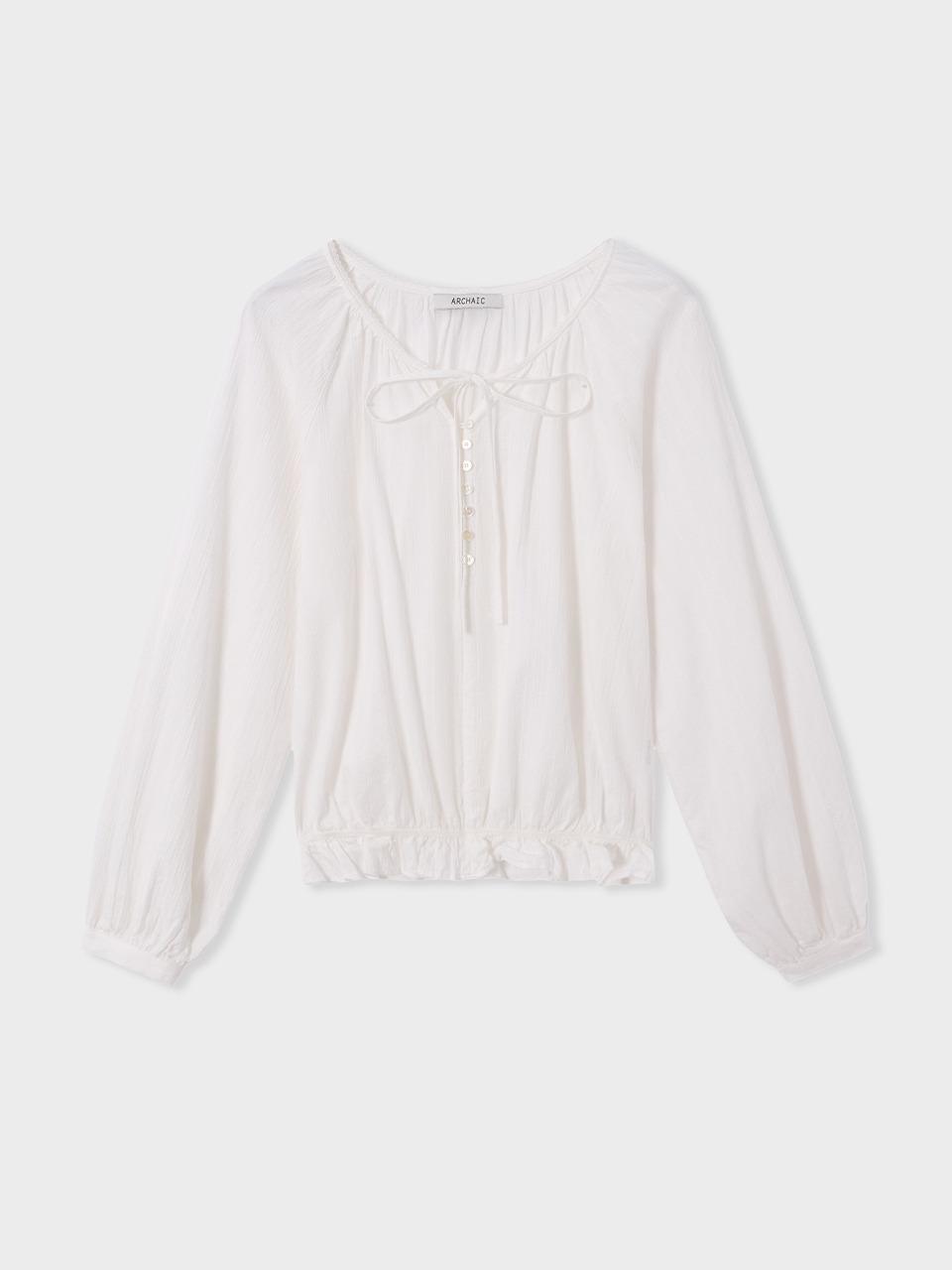 butter ribbon blouse_ivory