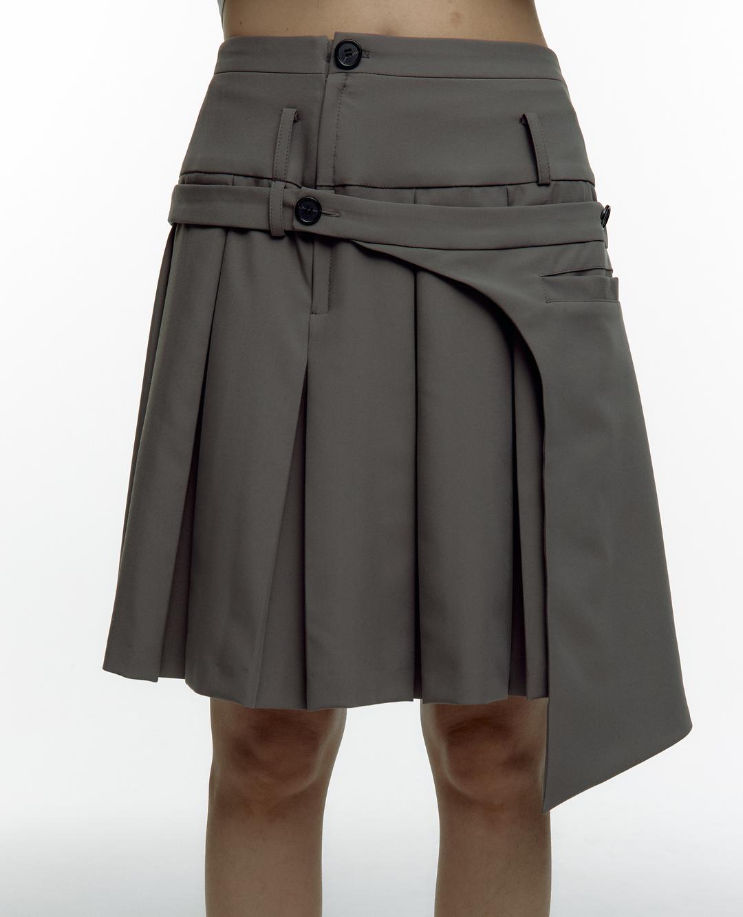 Apron Pleats Skirt Dark Gray(~3.15PREODER)