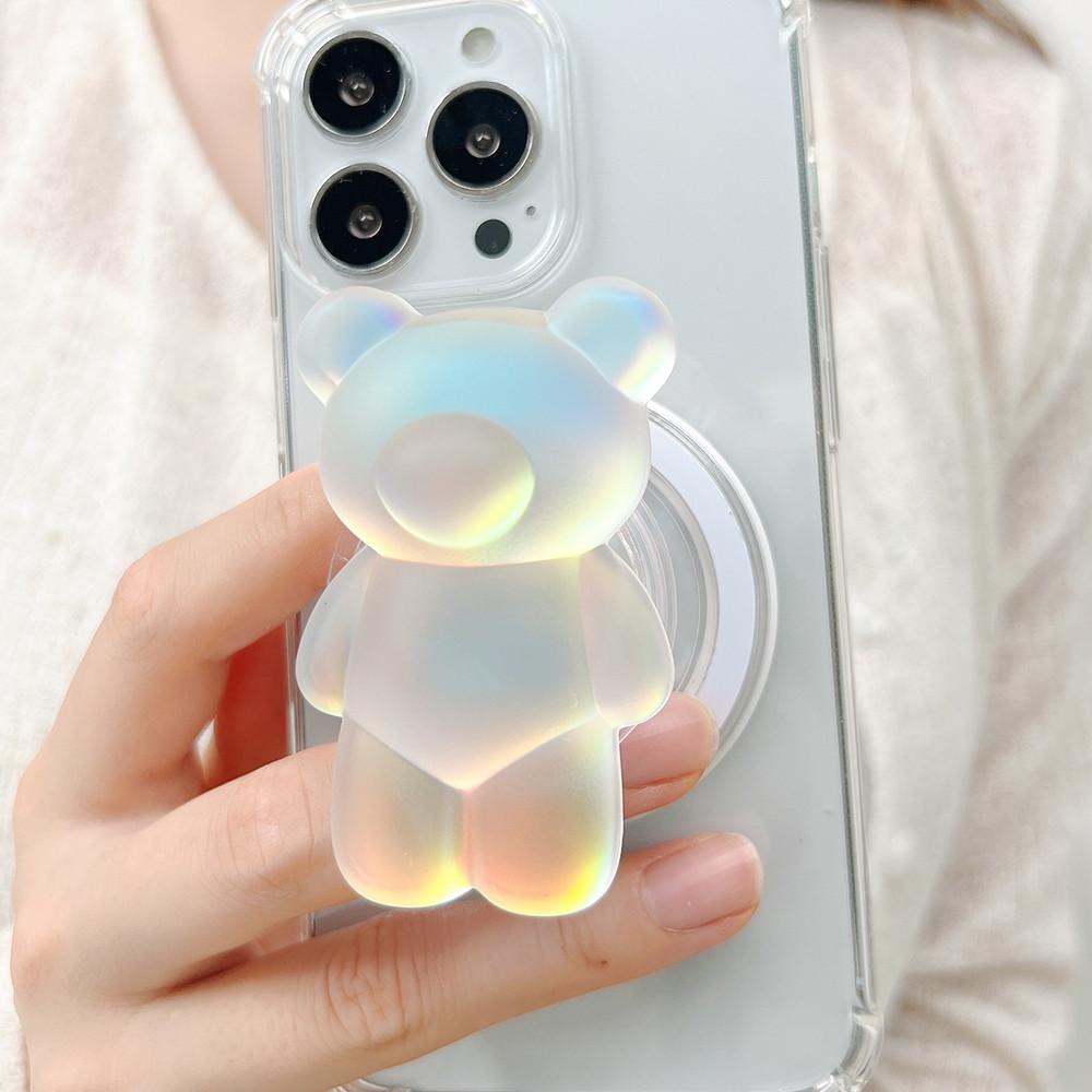 무광 홀로그램 곰돌이 하리보 맥세이프 자석 탈부착 그립 톡홀더