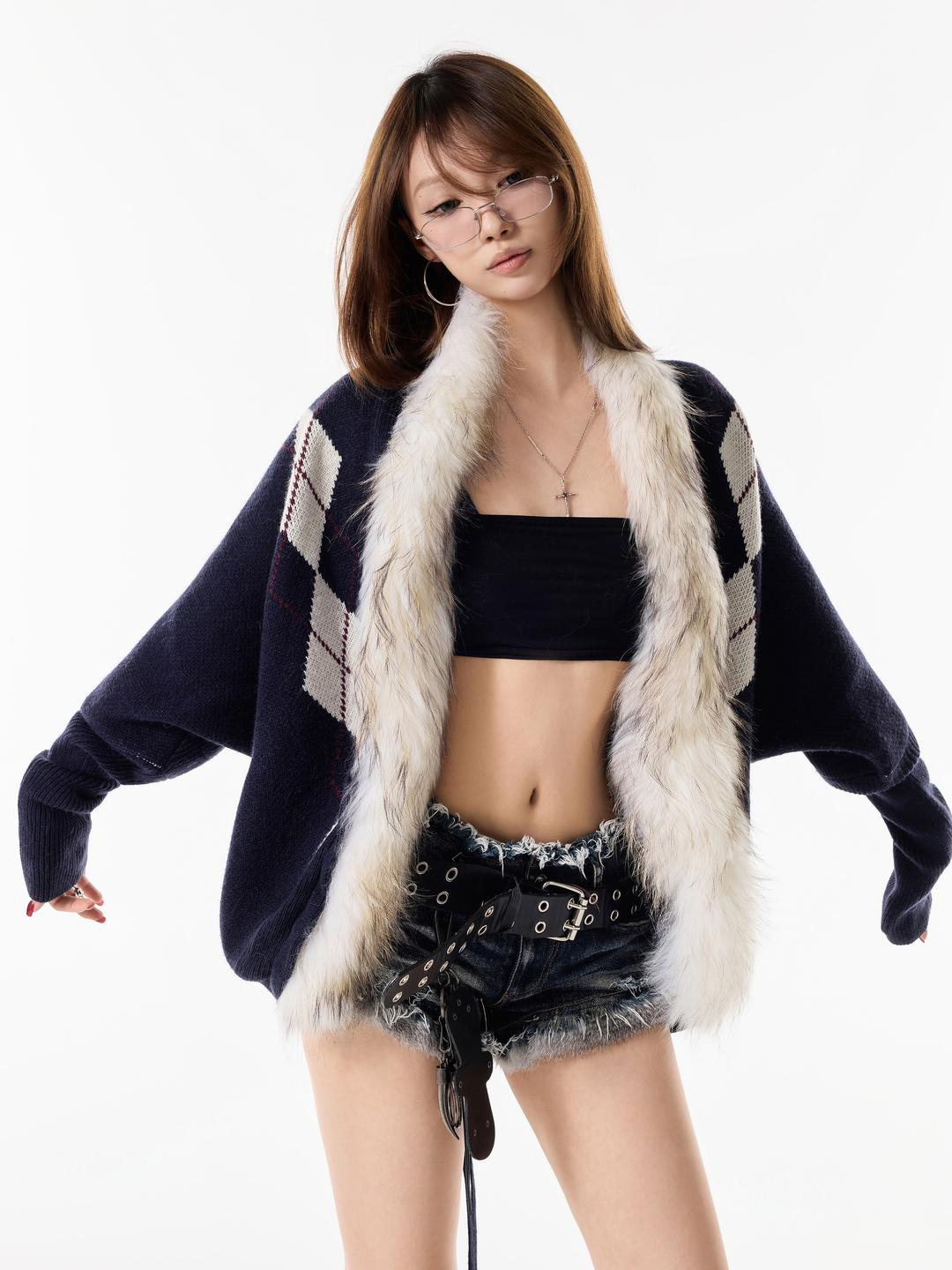 3MODE Argyle knit cardigan