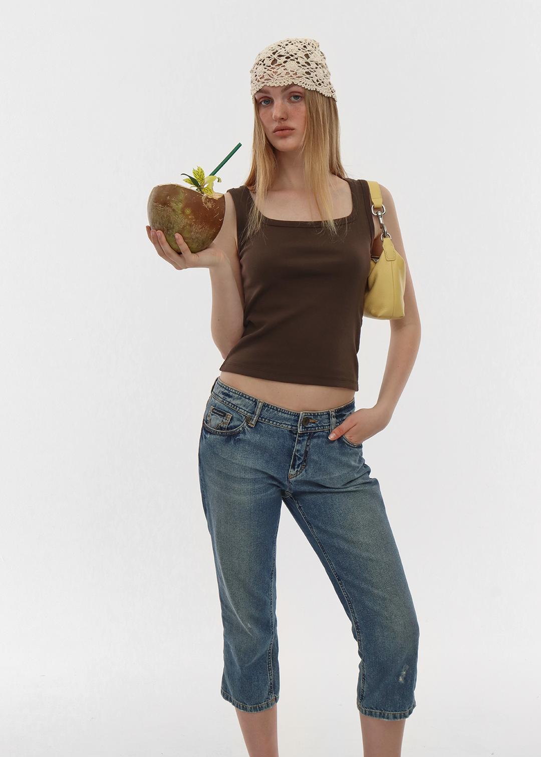 블랙업 [B-BASIC] 스탠다드 와이드 스퀘어넥 나시 (2SIZE)