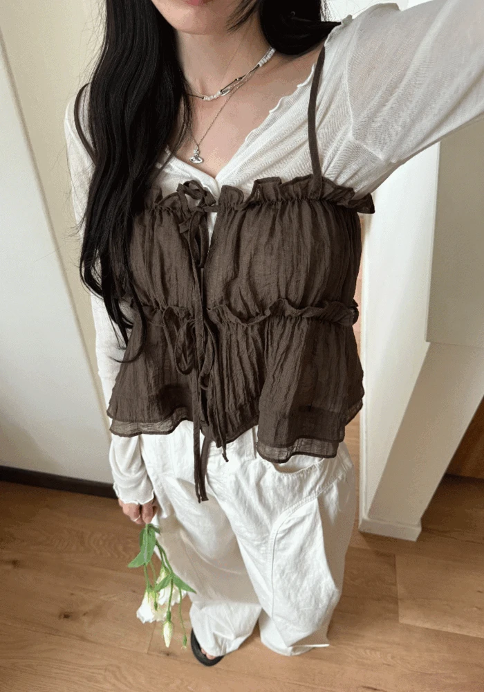 에토 셔링 나시 블라우스 (3color)