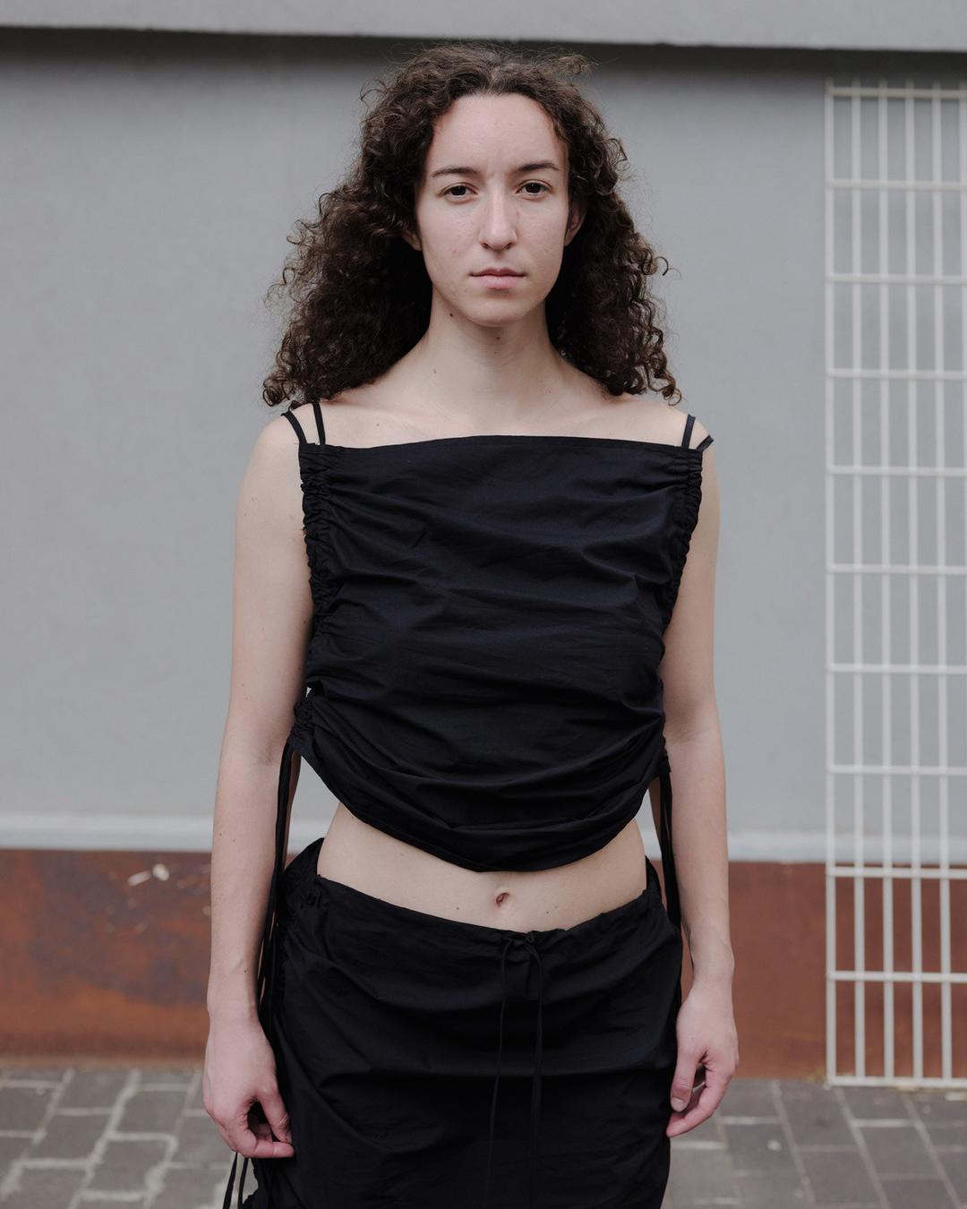 Pictorial Strap Top - Exclusive - BLACK / XS