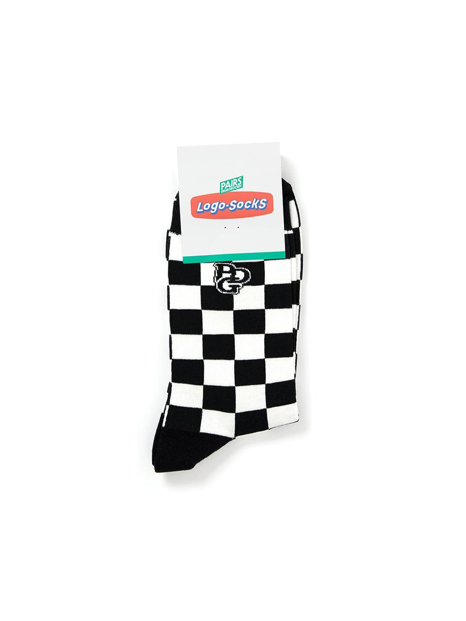 Checkerboard Socks Black
