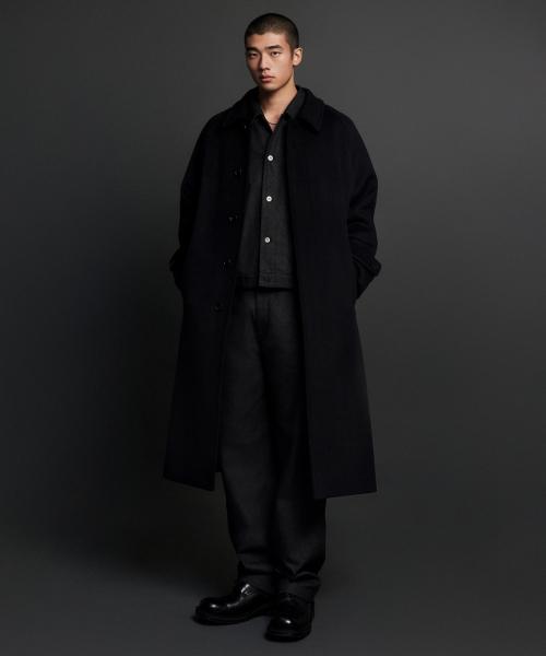캐시미어 블렌드 오버사이즈 미니멀 발마칸 코트 [블랙]
