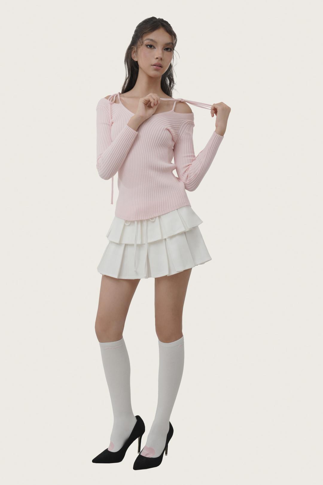Éclair ribbon knit, Pink