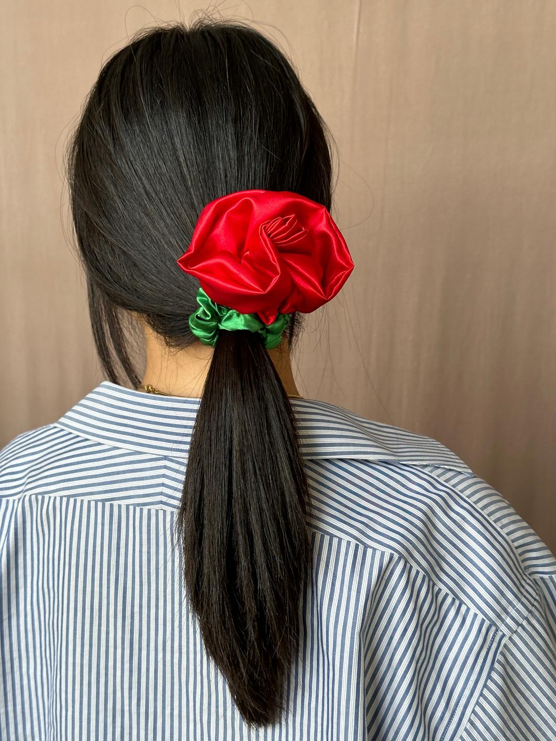 Rosette Scrunchie - Red