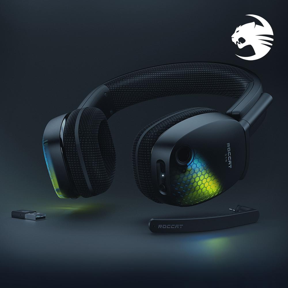 로캣 씬 프로 에어 ROCCAT Syn Pro Air 무선 3D RGB 게이밍 헤드셋