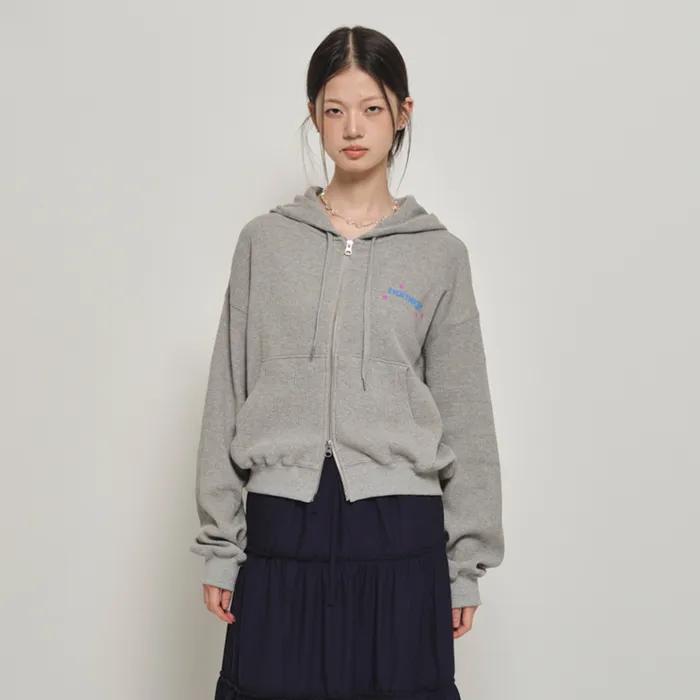 HOMEGIRL WAFFLE ZIP-UP (GREY)