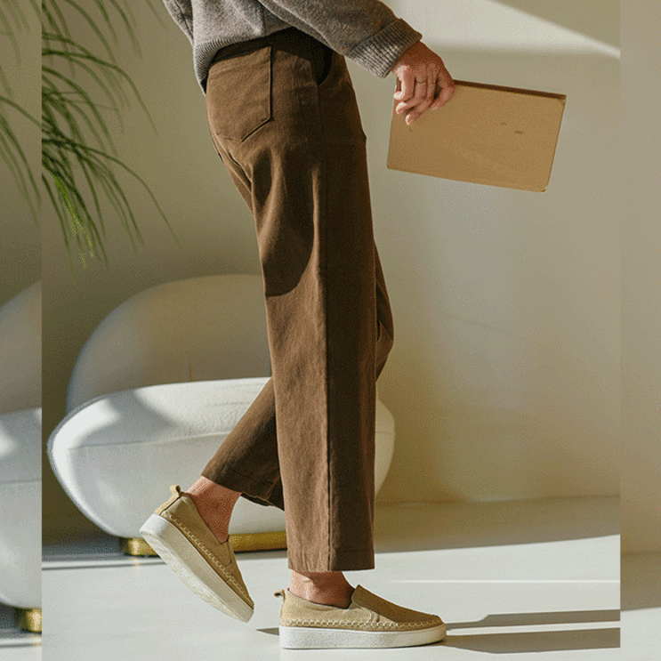 베니통 기모 밴딩 와이드팬츠