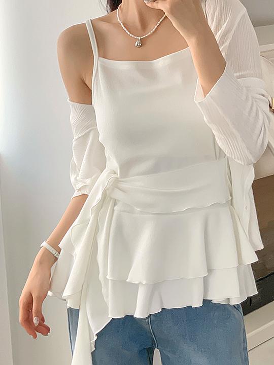 리리앤코 [2천장 돌파✨] 베이블지 스판 캉캉 레이어드 나시(봄/신상/여름/레이어드스타일/데일리룩/유니크룩/출근룩/포인트룩/캐주얼룩/스판나시/자체제작/빅사이즈/120사이즈/무지)