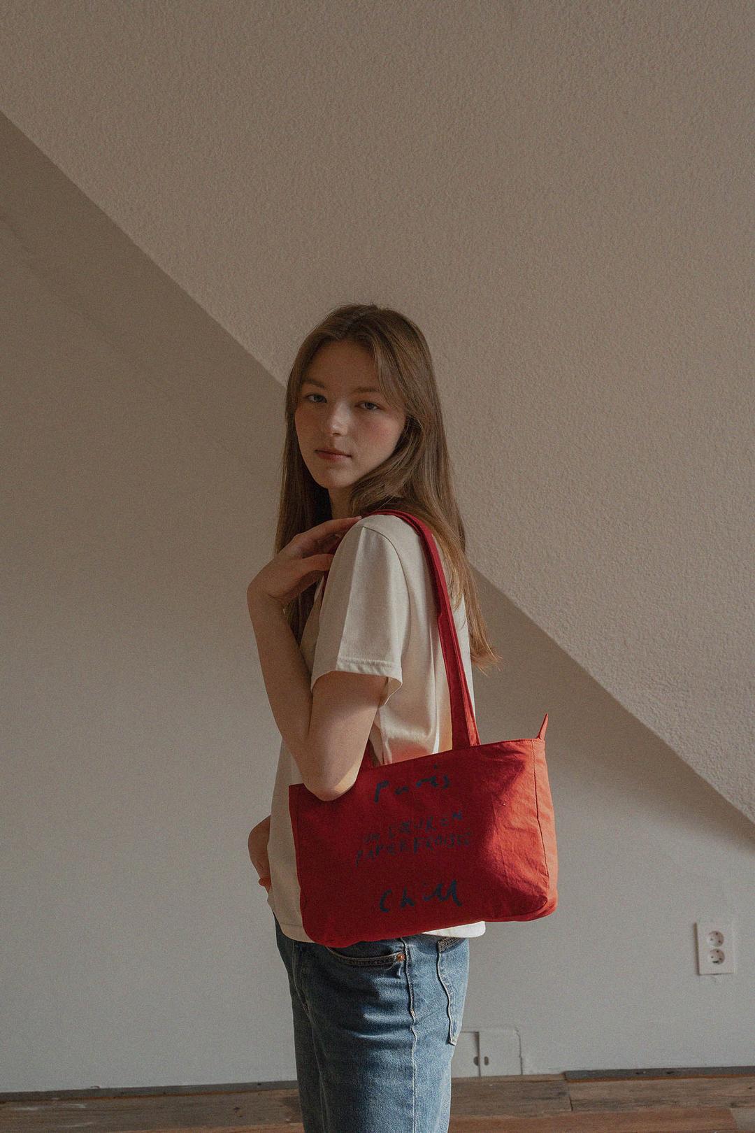 Paper Heart Puffer Bag (Chilli)