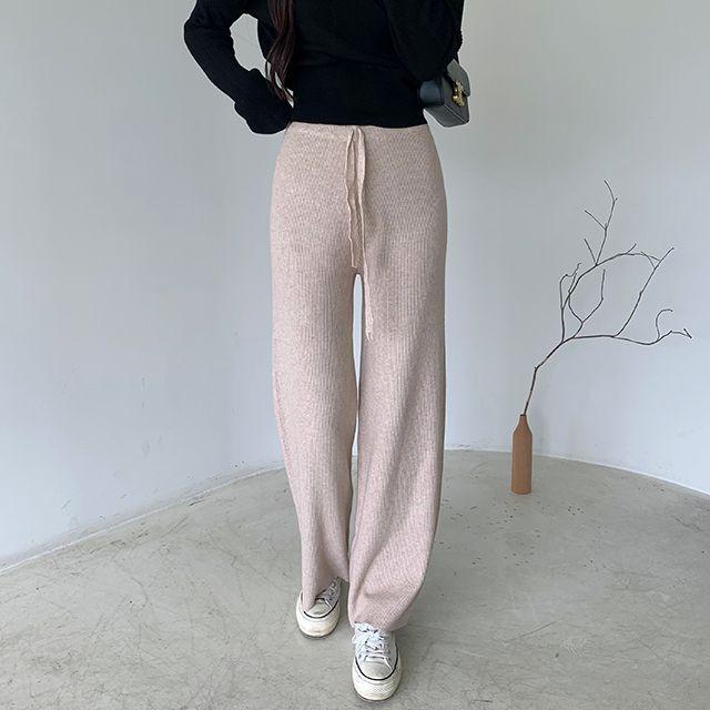 올시즌교복 골지 밴딩 니트바지