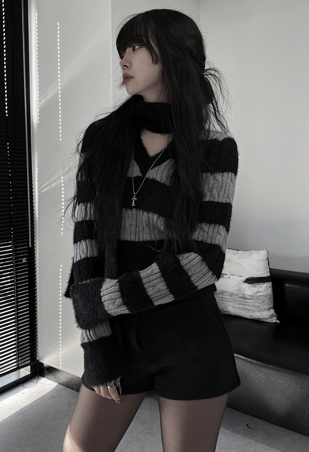 어반유니크 [set] dangara muffler knit