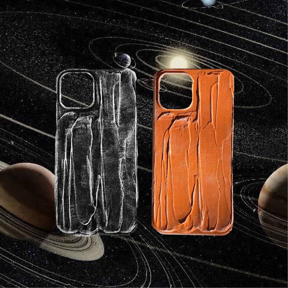 [LSD Objet 폰케이스] 블랙&오렌지 추상화