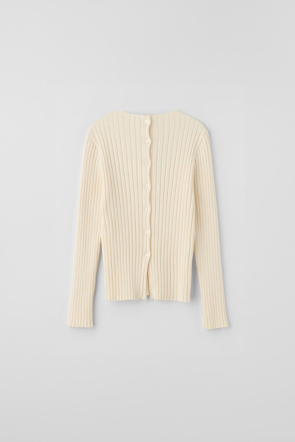 [12/18예약배송]O Pleats Contour Viscose Cardigan_Ivory