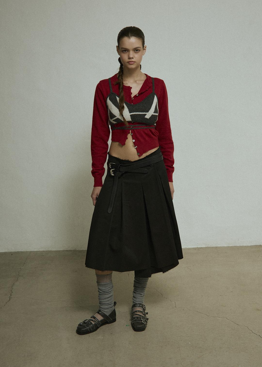 [10%OFF -9/28] jacquard knit bustier (gray)