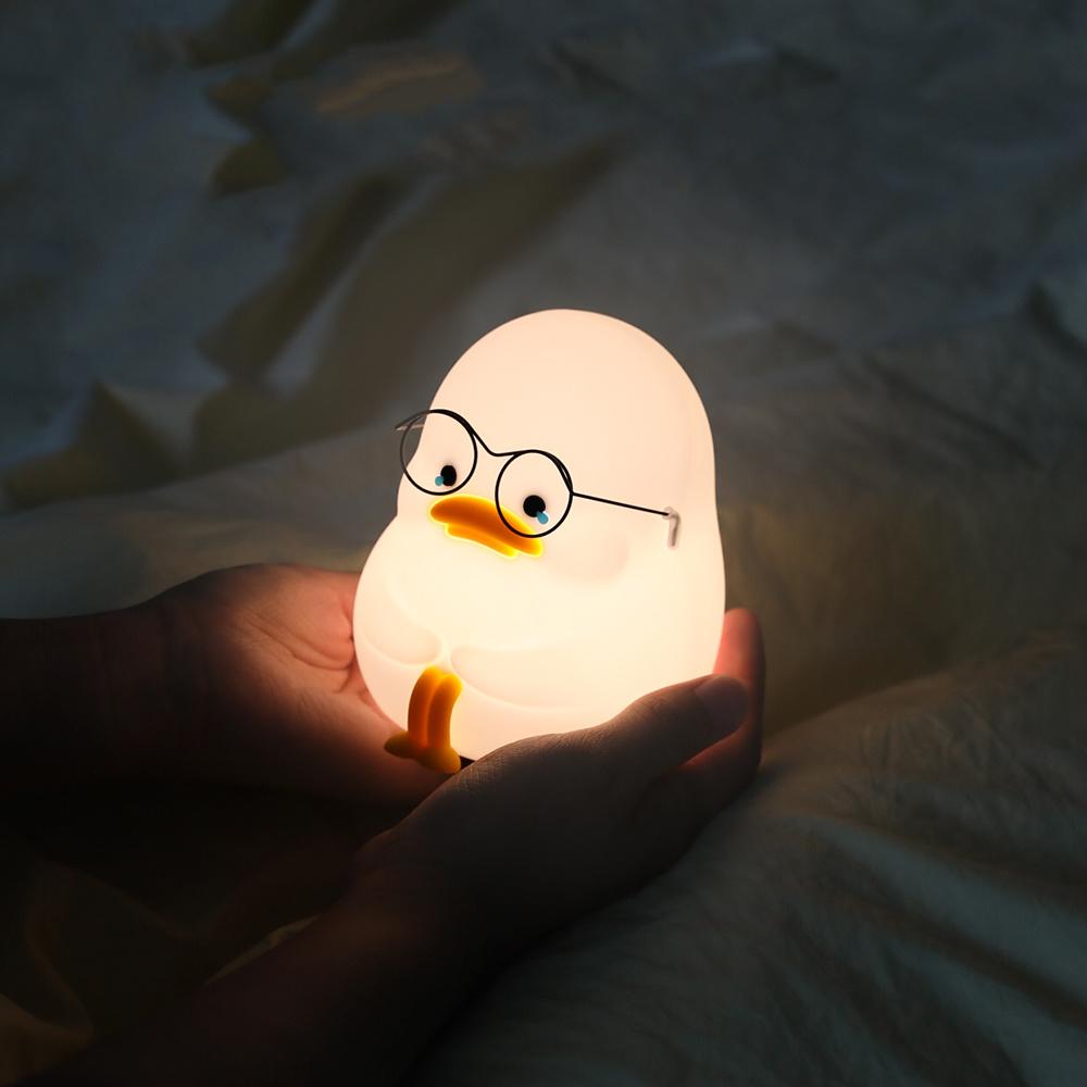 무아스 덕무룩 LED 충전식 실리콘 무드등 조명 수유등
