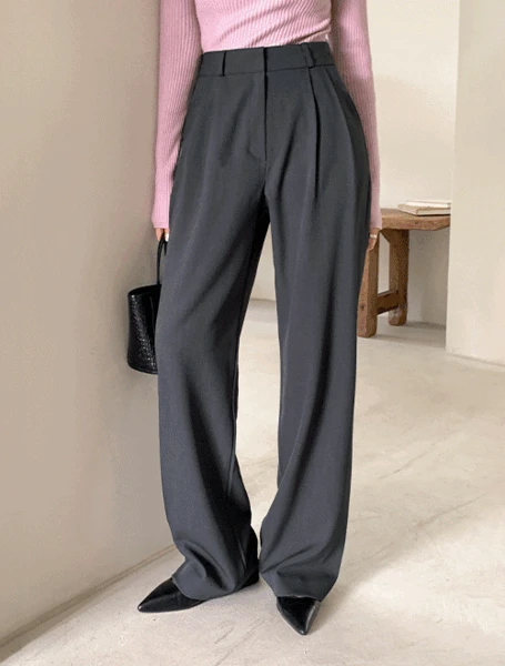 [기모OPEN🔥/3만장돌파][핏예술/인스타문의폭주✨][made] 하이퀄리티 360˚ 완벽보정 하이웨이스트 투핀턱 슬랙스 [2Types숏/스탠다드/롱] (봄/가을/간절기/데일리/데일리룩/출근룩)