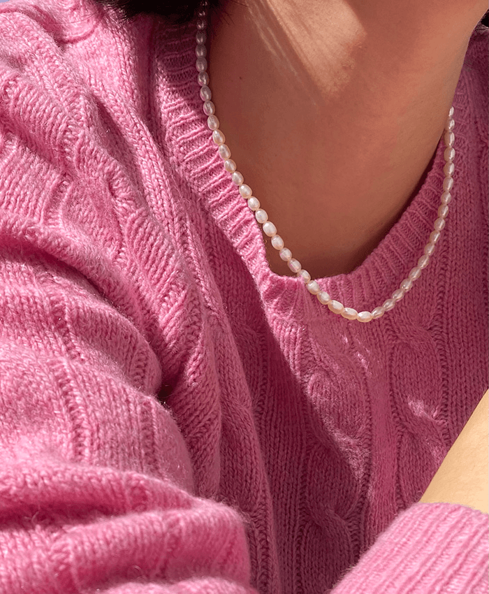 💚주문폭주💚[2/28~순차출고][6차 재입고][925 silver] Un.silver.123 / fresh-water pearl necklace ver.08