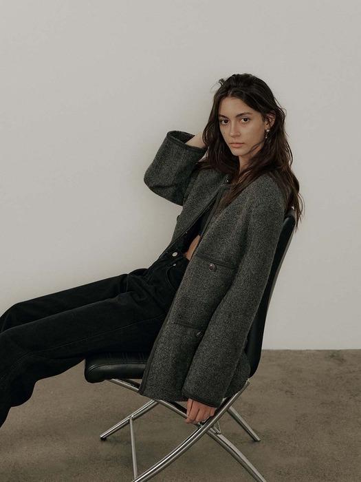 Breeze Tweed Jacket_Charcoal
