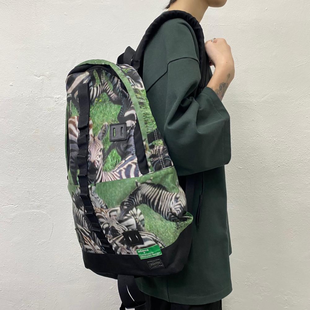 [중고] 요시다포터(YOSHIDA PORTER) X 이와고 미츠아키 X ATMOS 지브라 프린팅 백