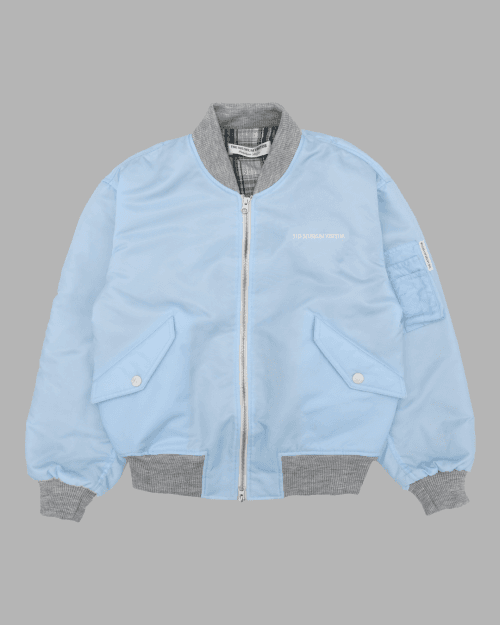 SHIRRING MA-1 JACKET (SKY BLUE)
