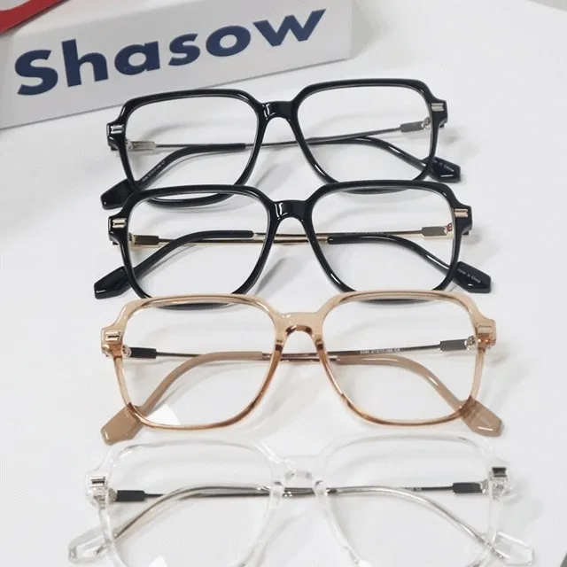 *품질보장/강추* 레트로 빅사이즈 큰 투명 뿔테 안경 남자 여자 패션 블루라이트 차단