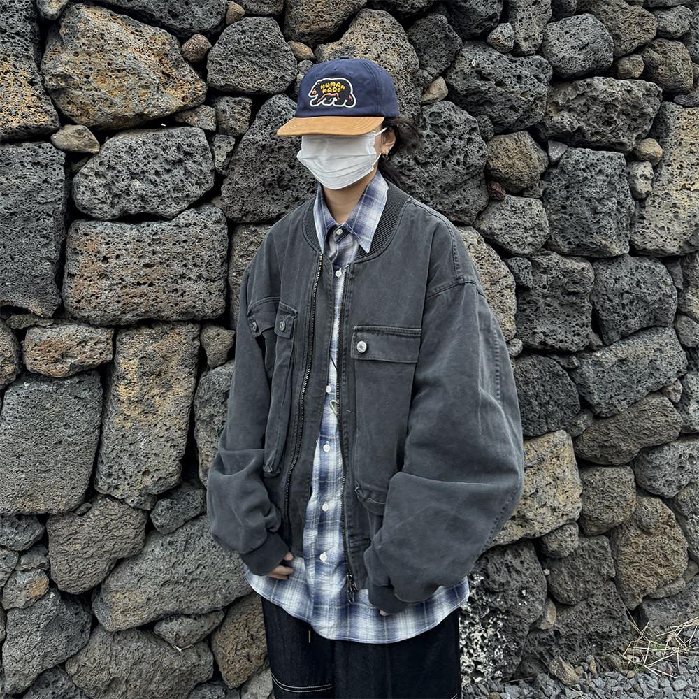 [Unisex] 오버핏 피그먼트 빅 포켓 워크 자켓 : 키도 KIDO