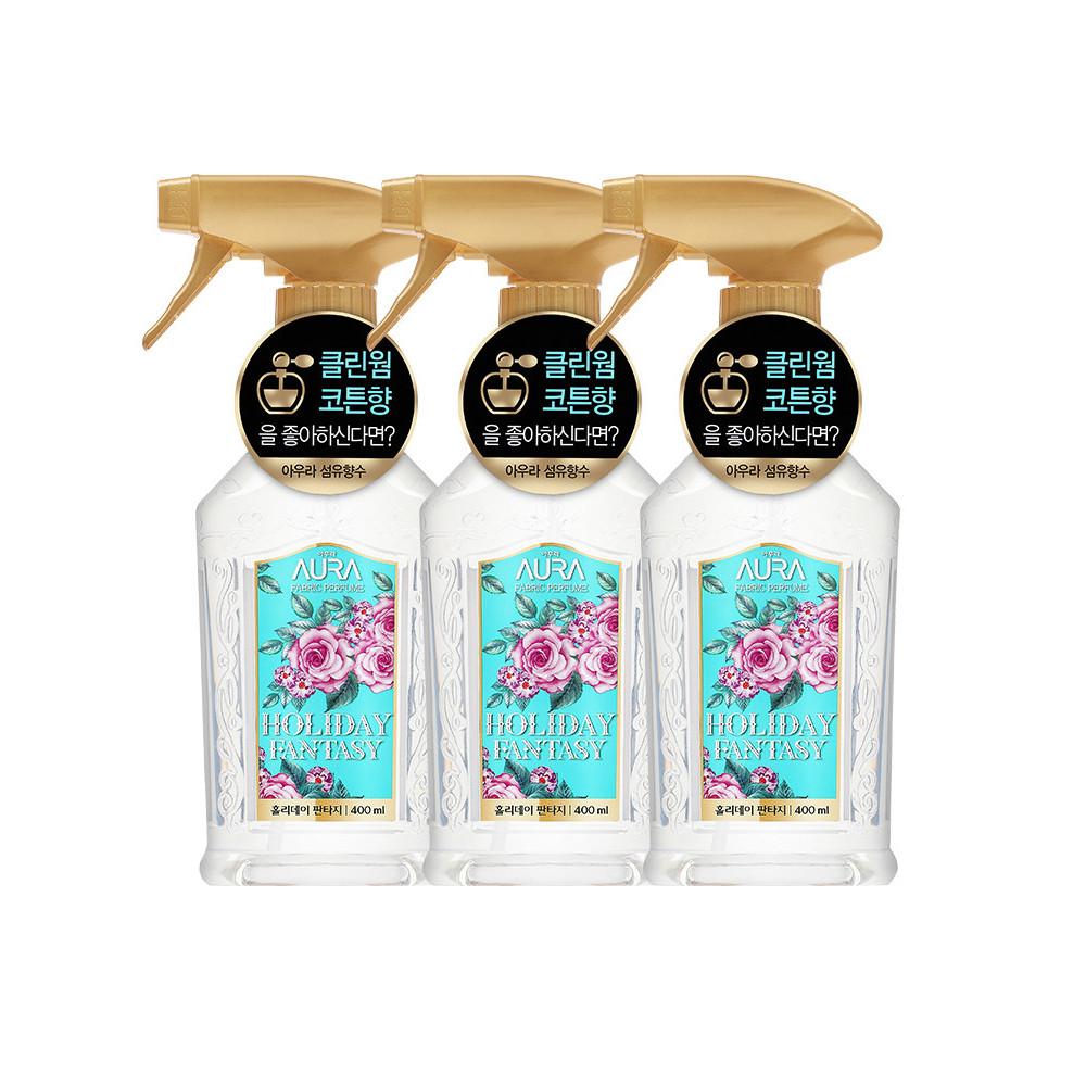 AURA 아우라 퍼퓸 섬유탈취제 홀리데이 판타지 섬유향수 400ML 3개