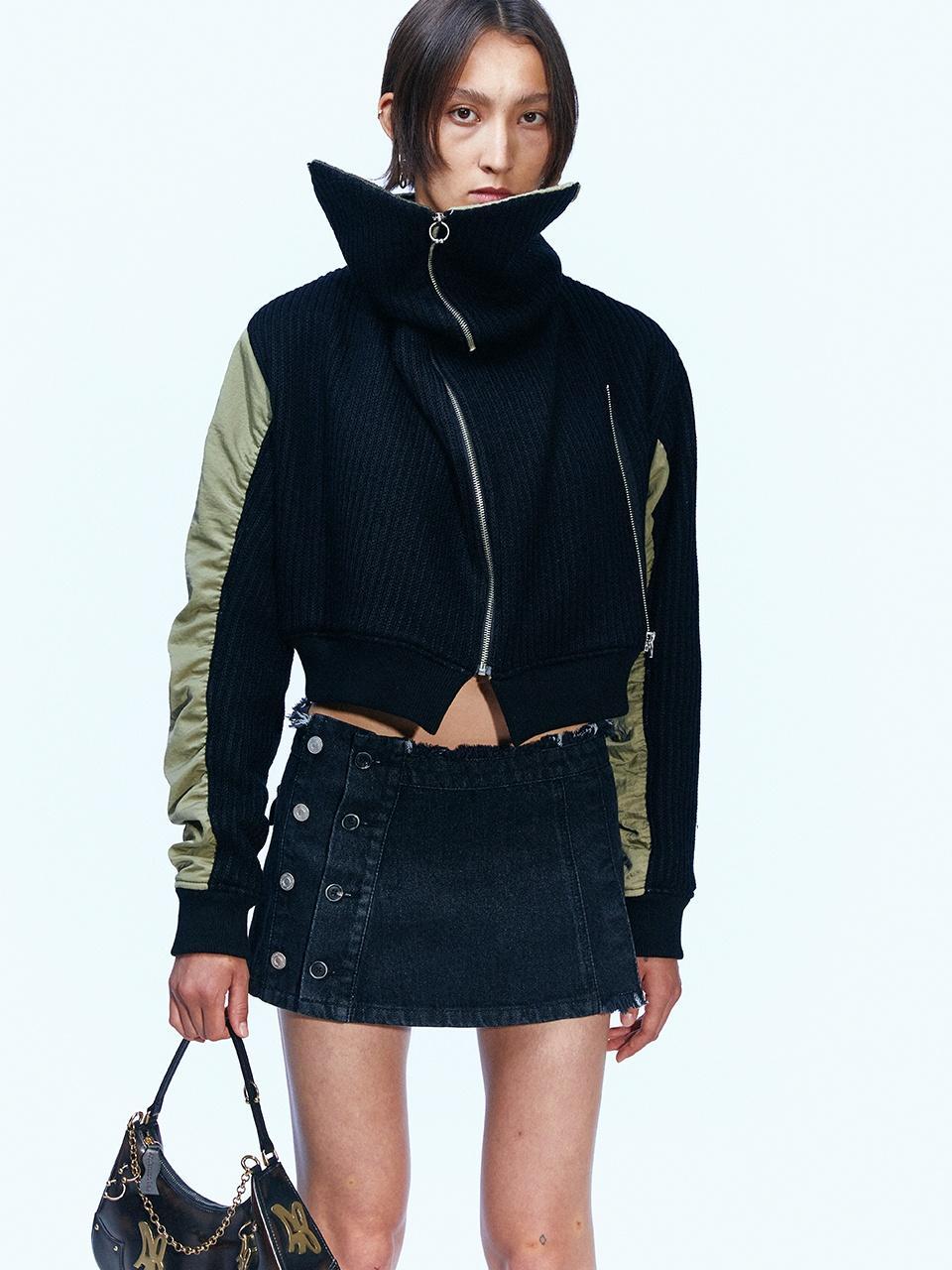 유키 2-WAY 니트 패디드 점퍼 awa522w(KHAKI)