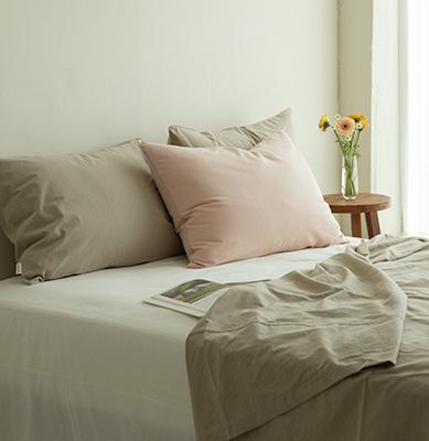 밀키 코튼 홑이불 겸 스프레드_ecru